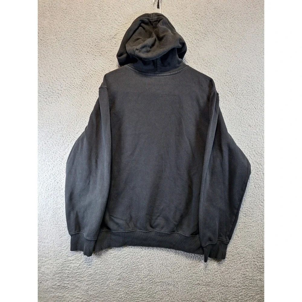 The North Face Hoodie Men Large Black Fleece Lined Hiking Spell Out Logo Outdoor